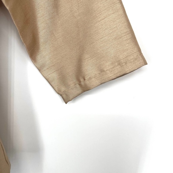 JM Collection Womens Size 6P Petite Gold Wrap Formal Blouse Shirt Top Elegant - Picture 5 of 8